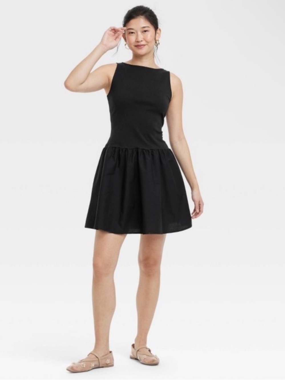 A New Day Sleeveless Black Scoop-Waist Mini Dress size XL